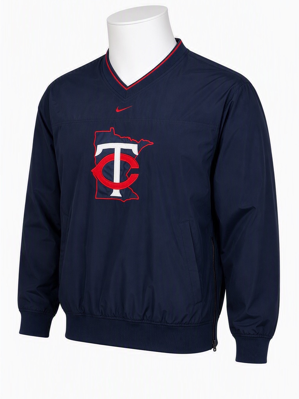 Vintage Y2K Nike Team Minnesota Twins Center Swoosh V-Neck Pullover Windbreaker